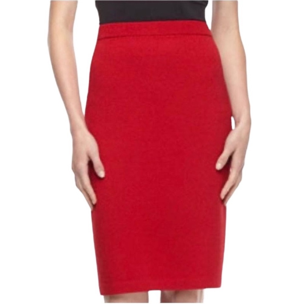 ST. JOHNS Skirt Red Womans 10 Straight Pencil Knit Skirt